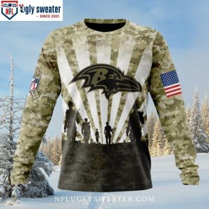 Ravens Christmas Sweater – Patriotic American Flag Design