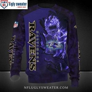 Ravens Christmas Sweater – Ugly Sweater With Team Logo Pattern