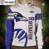 Ravens Ugly Sweater With Charlie Brown Peanuts Snoopy Illustration