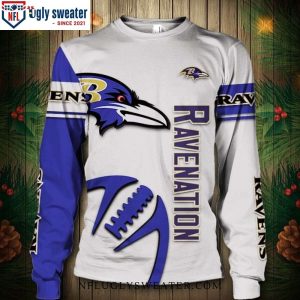 Ravens Ugly Christmas Sweater – Graphic Logo And Team Colors