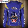 Skull Graphic Ravens Ugly Christmas Sweater Unique Gift For Fans