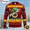 Santa Coming Down The Chimney Washington Commanders Ugly Xmas Sweater