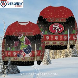 San Francisco 49ers Grinch Sitting Toilet Funny Ugly Xmas Sweater