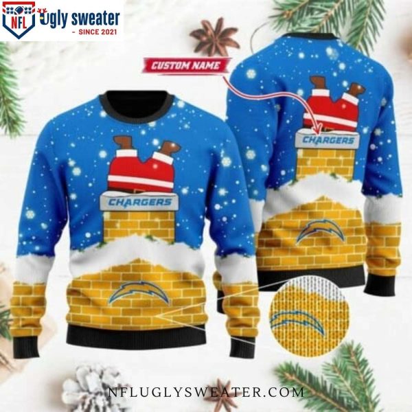 Santa Chimney Los Angeles Chargers Ugly Xmas Sweater – Customizable