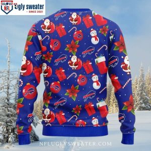 Santa Claus And Snowman NFL Buffalo Bills Ugly Christmas Sweater 2