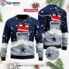 Snoopy And House Dallas Cowboys Ugly Christmas Sweater – Custom Name And Number