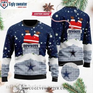 Santa Claus Custom Dallas Cowboys Ugly Christmas Sweater – Personalized Style