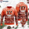 Stylish Cincinnati Bengals Logo And Christmas Tree Pattern Ugly Sweater