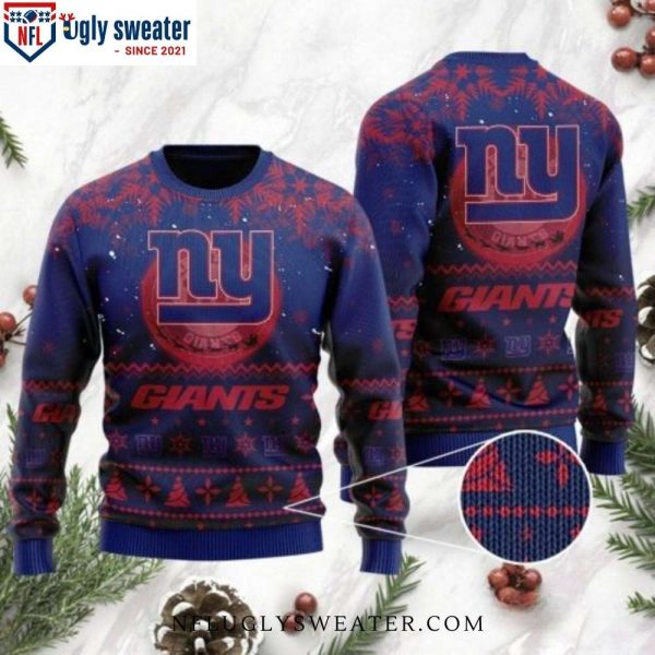 Santa Claus In The Moon Ny Giants Ugly Christmas Sweater