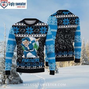 Santa Dabbin’ Ho Ho Ho Carolina Panthers Ugly Xmas Sweater