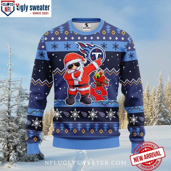 Santa Dabbing Tennessee Titans Ugly Christmas Sweater