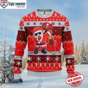 Santa Dabbing With Sack – Tampa Bay Buccaneers Ugly Xmas Sweater