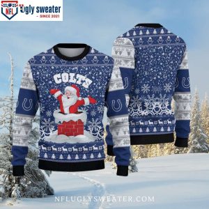 Santa Down The Chimney Indianapolis Colts Ugly Xmas Sweater