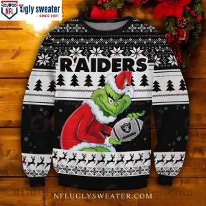 Santa Grinch Raiders Ugly Christmas Sweater – Unique Gift For Him