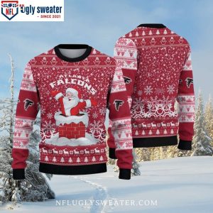 Santa In Chimney Atlanta Falcons Ugly Christmas Sweater