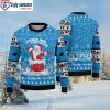 Split Design Grinch And Scooby-Doo Carolina Panthers Ugly Christmas Sweater