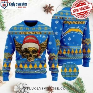 Santa Skull Los Angeles Chargers Ugly Christmas Sweater – Unique Design