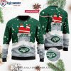 Rugged Football Player Jets Ugly Christmas Sweater – Fierce Snowy Battle