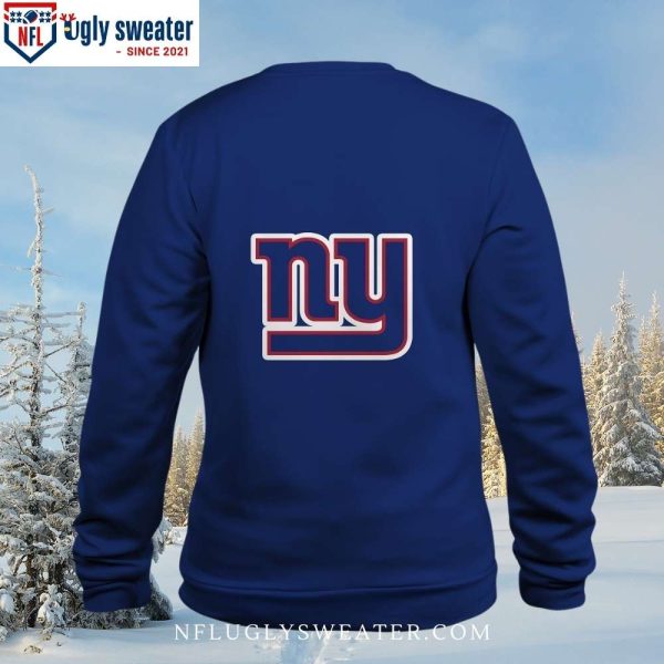 Score Big On Style – Football Helmet Pattern – Ny Giants Ugly Sweater