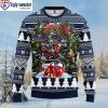 Minnesota Vikings Christmas Sweater – Logo Print Amidst A Snowy Pine Forest