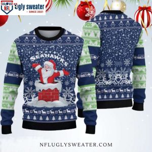 Seahawks Winter Magic – Ugly Sweater Featuring Santa Claus Graphic