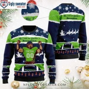 Seattle Seahawks All I Want For Christmas – Personalized Ugly Sweater