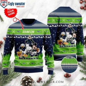 Seattle Seahawks Christmas Sweater – Disney Donald Duck Design For Fans