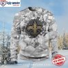 Two-Tone Beige And Black Design – New Orleans Saints Ugly Xmas Sweater