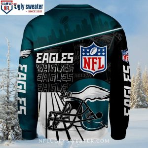 Show Your Eagles Spirit Philadelphia Eagles Logo Print Ugly Christmas Sweater For Fans 2