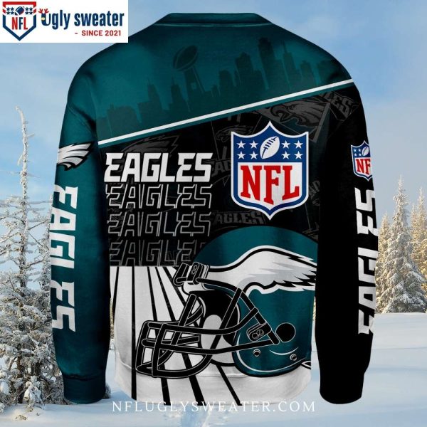 Show Your Eagles Spirit – Philadelphia Eagles Logo Print Ugly Christmas Sweater For Fans