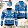 Personalized Ugly Sweater With Detroit Lions Logo – Football Stadium Design