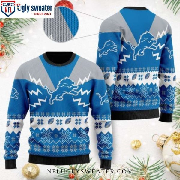 Show Your Lions Pride With Detroit Lions Christmas Sweater – Iconic Logo