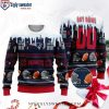 Baltimore Ravens Christmas Sweater With Santa Claus And Snowman Pattern