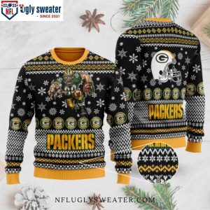 Show Your Team Spirit With Team Mascot Graphics On Packers Ugly Sweater