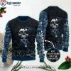 Skull Dallas Cowboys Ugly Christmas Sweater With Festive Candle and Socks