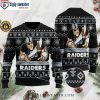 Skull And Logo Print Las Vegas Raiders Ugly Christmas Sweater – Gifts For Him