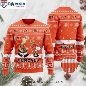 Snoopy And Charlie Brown Cincinnati Bengals Peanuts Ugly Christmas Sweater