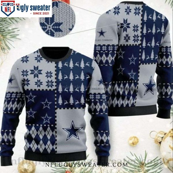 Snow Flower Tree Dallas Cowboys Ugly Christmas Sweater – Perfect Gift For Cowboys Fans