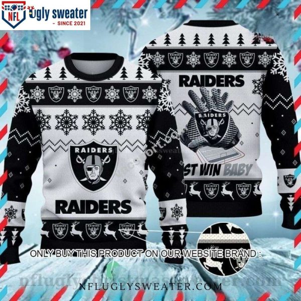 Snowflake Design Raiders Logo Ugly Christmas Sweater – Perfect Gift For Him