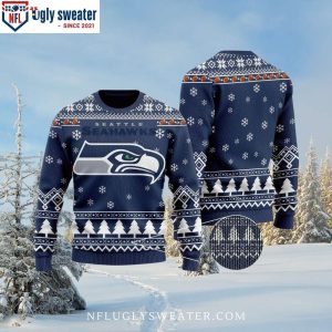 Snowflake Symphony On Display – Seahawks Ugly Sweater