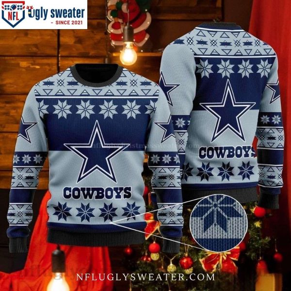 Snowflakes Pattern – Dallas Cowboys Ugly Christmas Sweater