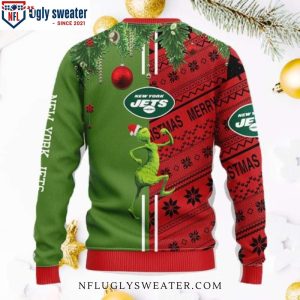 Split Design Grinch And Scooby Doo Jets Ugly Christmas Sweater Festive Dual Style 2