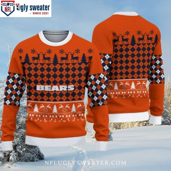 Spread Christmas Joy With Chicago Bears Ugly Sweater – Reindeer Snow