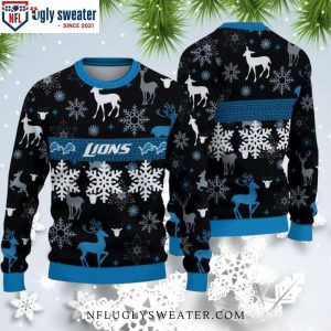 Spread Holiday Cheer With A Detroit Lions Christmas Pattern Sweater