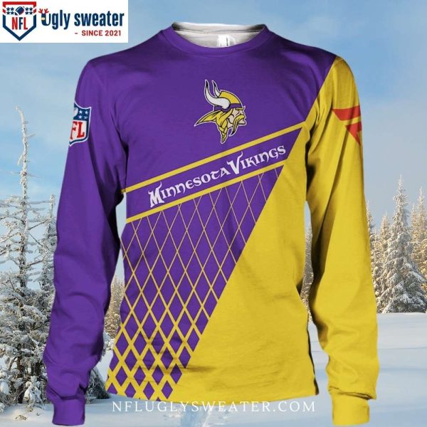 Stand Out In The Crowd With Yellow Purple Vikings Christmas Sweater