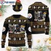 Pull Down American Flag Ugly Sweater – Patriotic Skull And Fire – Steelers Ugly Sweater