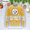 Steeler Nation’s Cozy Santa Claus In The Moon – Logo Print Ugly Sweater