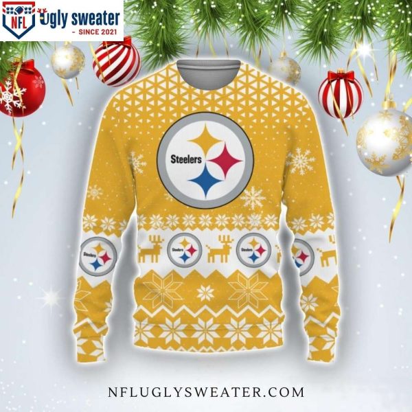 Steeler Nation’s Fun Christmas Sweater – Logo Print Design