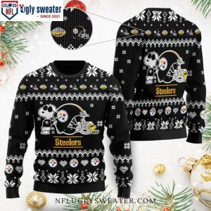 Steelers Snoopy Football Helmet Ugly Christmas Sweater – Unique Gift For Fans