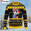 Steelers Ugly Christmas Sweater For Him – Logo Print In Golden Black